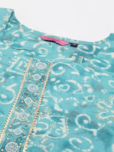 Women's Turquoise Blue Printed Kurta SetKC-3369-Turquoiseblue